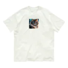 Koiwamiyaの青き目のメインクーン オーガニックコットンTシャツ