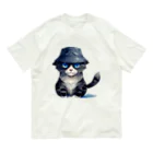 Fun_Qのバケハ猫 オーガニックコットンTシャツ