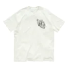 銀ボタンのボタンインコ心臓鷲掴み Organic Cotton T-Shirt