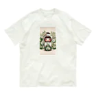 ぷぷオレンジのkokeshi dolls白い花 Organic Cotton T-Shirt