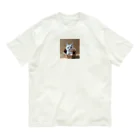 enercoの折り紙　バスケットに入っている猫 Organic Cotton T-Shirt