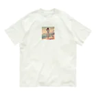 inuneko2004の海辺の女の子 オーガニックコットンTシャツ