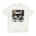 SI-SAAのおやすみBOSS犬 オーガニックコットンTシャツ