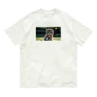 t-syaの猫とテニス オーガニックコットンTシャツ