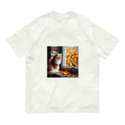 cazlandの未来を見つめる哀愁CAT Organic Cotton T-Shirt