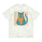 ミリススタイルの微笑みかけるネコ Organic Cotton T-Shirt