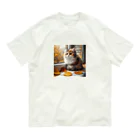 癒しの時間のかわいい三毛猫グッズ オーガニックコットンTシャツ