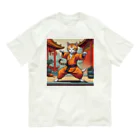 8890のカンフーキャット オーガニックコットンTシャツ