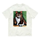 Ppit8のどっしりかまえる猫ちゃん オーガニックコットンTシャツ