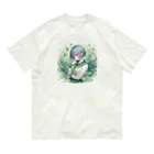 ゆめのかすずめの翠と緑 オーガニックコットンTシャツ