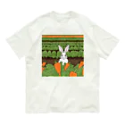 はちみつあめの人参畑のウサギさん Organic Cotton T-Shirt