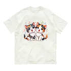 チェリモヤのねこコーラス 08 オーガニックコットンTシャツ