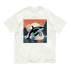 はちみつあめの夕日のシャチ Organic Cotton T-Shirt