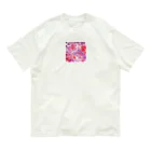 オンラインショップイエローリーフのハート　赤　ピンク　紫　可愛い Organic Cotton T-Shirt