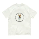 Reality LLCの山陰柴犬うみちゃんの笑顔＆ロゴ オーガニックコットンTシャツ