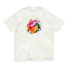 chan-takehaniの花のハーモニー オーガニックコットンTシャツ