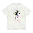 Lily bird（リリーバード）のフルカラー ジャズダンサー 光と英字ロゴ オーガニックコットンTシャツ