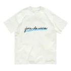 pluie et toi の生きるという喜び・黒／スカイブルー Organic Cotton T-Shirt