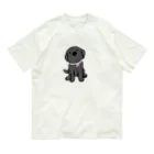 Dog Drawer Drawn by Dogの黒ラブパピー オーガニックコットンTシャツ