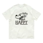 nidan-illustrationのhappy dog (black ink) Organic Cotton T-Shirt