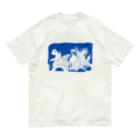 oyasmurのルル(blue) オーガニックコットンTシャツ