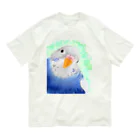 まめるりはことりのセキセイインコ　オパーリン大【まめるりはことり】 オーガニックコットンTシャツ