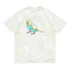 まめるりはことりのごきげんセキセイインコ【まめるりはことり】 オーガニックコットンTシャツ