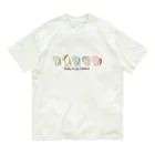 K.Sasara 公式キャラクターショップの恐竜のいる毎日（並ぶ） オーガニックコットンTシャツ