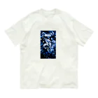 兎派のpaint_01_xx(blue) オーガニックコットンTシャツ