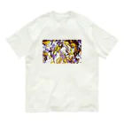 兎派のpaint_01_landscape(purple) オーガニックコットンTシャツ