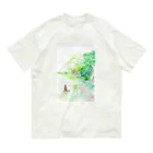 やもいも　（ヤモリ&イモリ）の渓流釣り　片面Tシャツ オーガニックコットンTシャツ