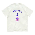 NIKORASU GOのユーモアデザイン「ぺこぺこ」 オーガニックコットンTシャツ