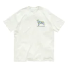 AtelierBoopのボタニカル　ハスキー オーガニックコットンTシャツ