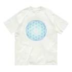  Pastel Design Art 天使のお部屋のフラワーオブライフ青 Organic Cotton T-Shirt