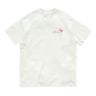 mojitoiro（もじといろ）のフラミンゴ  Flamingo Organic Cotton T-Shirt