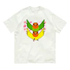 まめるりはことりのラブリーコザクラインコ【まめるりはことり】 オーガニックコットンTシャツ