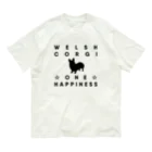 onehappinessのコーギー オーガニックコットンTシャツ