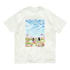 Ａｔｅｌｉｅｒ　Ｈｅｕｒｅｕｘのコスモス畑のトロとクロ オーガニックコットンTシャツ