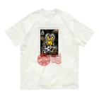 manaの宇宙うさぎ(浮遊)の切手風 オーガニックコットンTシャツ