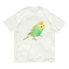 まめるりはことりの首傾げセキセイインコ　ピーちゃん【まめるりはことり】 オーガニックコットンTシャツ