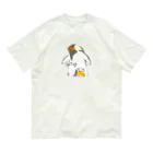 サカモトリエ/イラストレーターの皇帝ペンギンとコーギー オーガニックコットンTシャツ