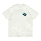 志瓜のSUZURIの水色のフレンチホルン オーガニックコットンTシャツ