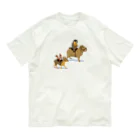 ねずりすSHOPの乗カピバラするマーモットと乗マーラするリス Organic Cotton T-Shirt