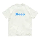 /logo.pngのsleep ロゴ 水色 オーガニックコットンTシャツ
