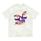 Sugarfrostのフルーツとオオハシ Organic Cotton T-Shirt