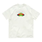 🐸かえるさんと仲間たち🐸の穴に入りたいかえるさん オーガニックコットンTシャツ