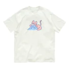 サメ わりとおもいのデカいねこと喰われるやま オーガニックコットンTシャツ