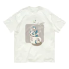 えまごろうのおみせのドリップ・ドップリ・ペンギン オーガニックコットンTシャツ