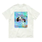 𝙈𝙊𝙈𝙊'𝙨 𝙎𝙝𝙤𝙥のホログラム & レトロpanda-03 オーガニックコットンTシャツ