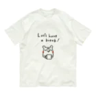 subarisuのLet's have a break!のクマさん(白黒ほっぺアリ) オーガニックコットンTシャツ